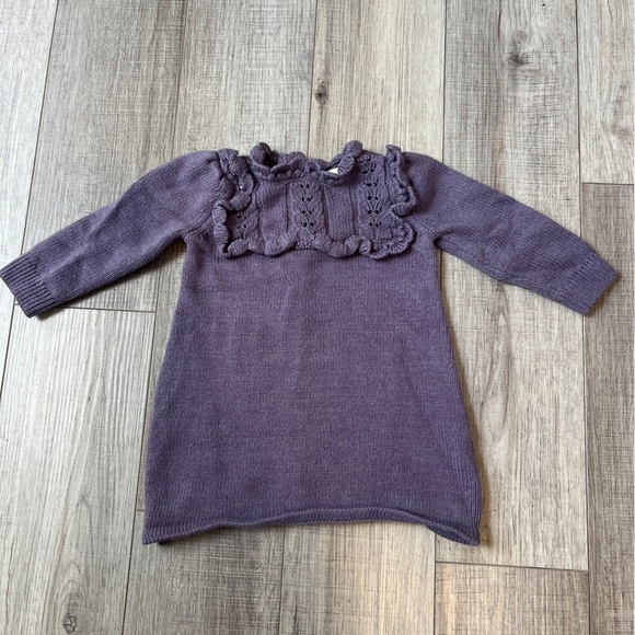 OshKosh Carters Purple French Terry Eyelet Knit Dress - 9 Months - Baby Formal - Picture 11 of 11
